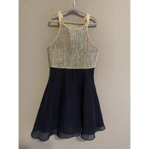 Tween Diva Girls Dress Navy Sz‎ 7 Dress Sparkling Jewels